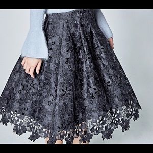 Rare!Korean Designer Navy lace skirt xxs-xs 00-0-2